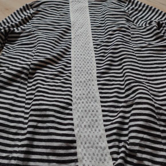 Skies Are Blue Women M Cardigan Hooded Cotton Striped Open Front Long Sleeve - Picture 6 of 12